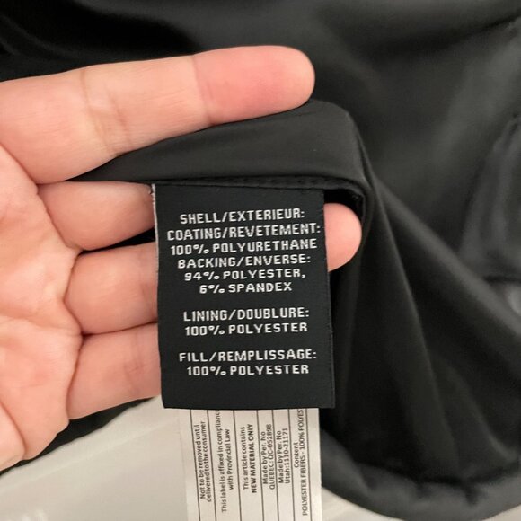 7 for All Mankind Faux Leather Puffer Black Jacket Size M 69754 - Picture 5 of 6